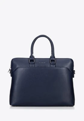 Torba na laptopa 16” z imitacji skóry granatowa Wittchen