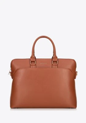 Torba na laptopa 16” z imitacji skóry jasny brąz Wittchen