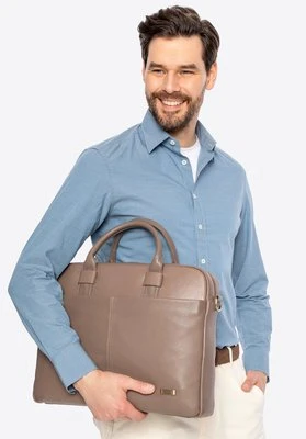 Torba na laptopa 16" ze skóry taupe Wittchen