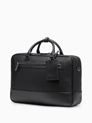 Torba na laptopa 17 cali ze skóry ekologicznej elegancka czarna Puccini