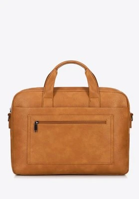 Torba na laptopa 17" z imitacji skóry brązowa Wittchen