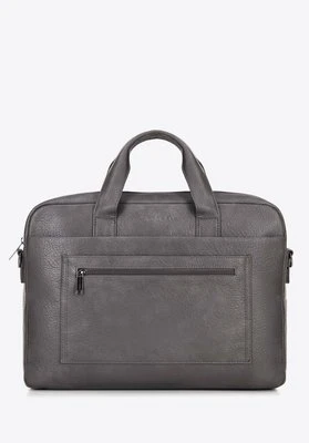 Torba na laptopa 17" z imitacji skóry szara Wittchen