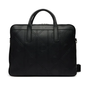 Torba na laptopa Calvin Klein Emblem Aop Emboss Commuter LV04D3329G Czarny