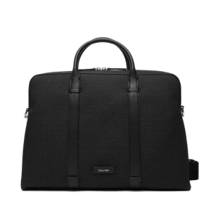 Torba na laptopa Calvin Klein Embossed Woven Commuter LV04D3207G Czarny