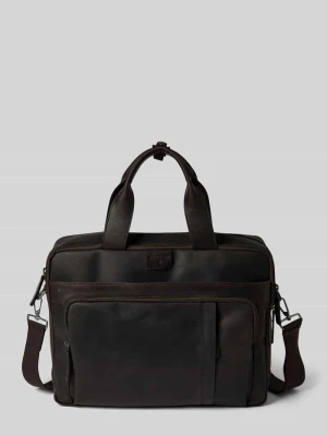 Torba na laptopa skórzana z naszywką z logo model ‘brick lane charles’ Strellson