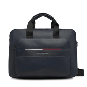 Torba na laptopa Tommy Hilfiger Th Foundation Computer Bag AM0AM13198 Granatowy