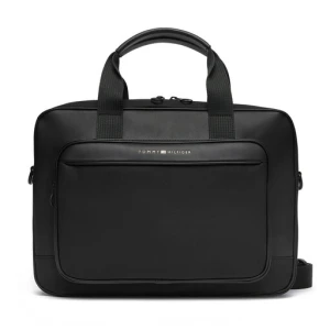 Torba na laptopa Tommy Hilfiger Th Foundation Computer Bag AM0AM13626 Czarny
