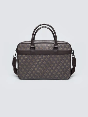 Torba na laptopa z monogramem brązowa Revon 803 BIG STAR