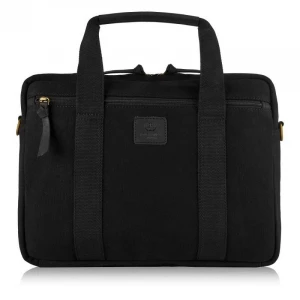 Włoska torba na laptopa z uchwytem na walizkę czarna Merg