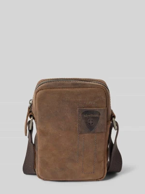 Torba na ramię skórzana z naszywką z logo model ‘richmond’ Strellson