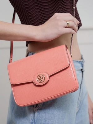 Torba na ramię Tory Burch koralowy