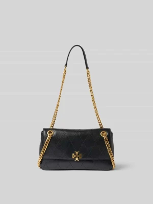 Torba na ramię z efektem pikowania Tory Burch Czarny