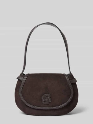 Torba na ramię z aplikacją z logo Boss Ciemnobrązowy