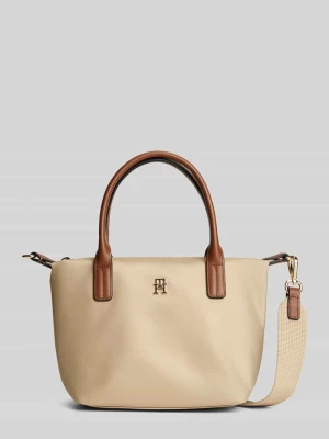 Torba na ramię z aplikacją z logo model 'POPETTE MINI' Tommy Hilfiger Beżowy