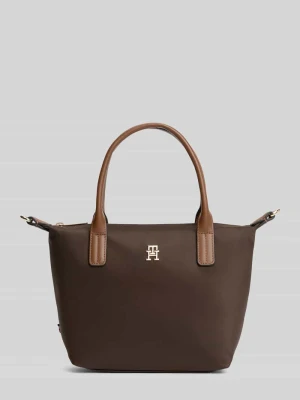 Torba na ramię z aplikacją z logo model 'POPETTE MINI' Tommy Hilfiger Ciemnobrązowy