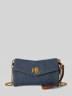 Torba na ramię z czystej bawełny Lauren Ralph Lauren Jeansowy niebieski