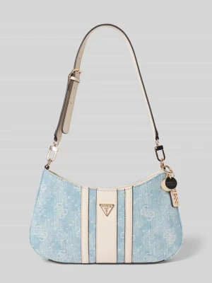 Torba na ramię z czystej bawełny model 'Noelle' Guess Jeansowy niebieski
