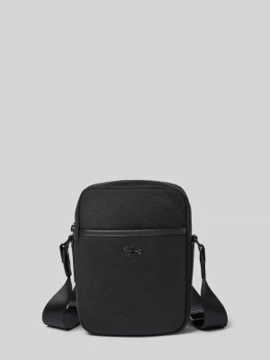 Torba na ramię z detal z logo Lacoste Czarny