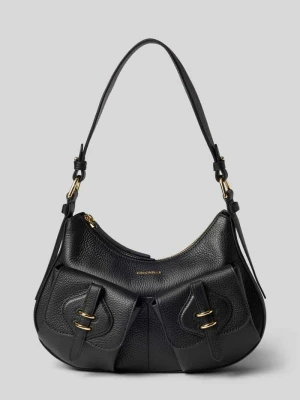 Torba na ramię z detal z logo model 'Mavery' Coccinelle Czarny