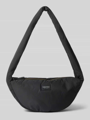 Torba na ramię z detal z logo model 'Puffy' STUDIO NOOS Czarny