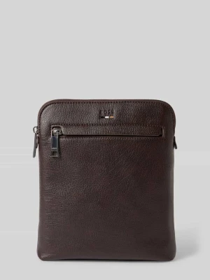 Torba na ramię z detal z logo model 'Ray_RP_Envelope' Boss Ciemnobrązowy