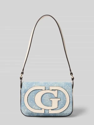 Torba na ramię z detal z logo model 'Ruby' Guess Jeansowy niebieski