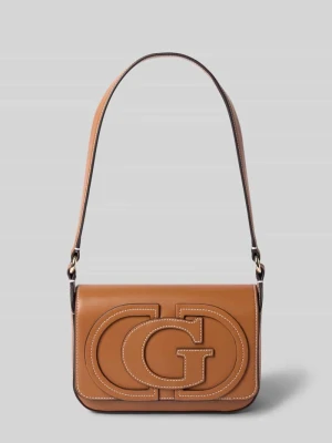 Torba na ramię z detal z logo model 'Ruby' Guess Koniakowy