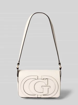 Torba na ramię z detal z logo model 'Ruby' Guess Złamany biały