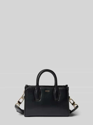 Torba na ramię z detal z logo model 'Sandy SM Tote' Boss Czarny