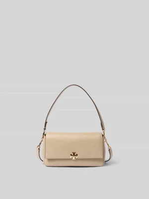 Torba na ramię z detalem z logo Tory Burch Beżowy