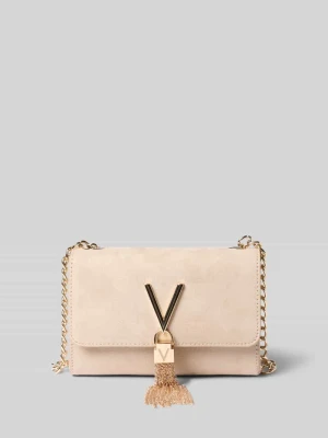 Torba na ramię z detalem z logo model 'DIVINA' VALENTINO BAGS Écru