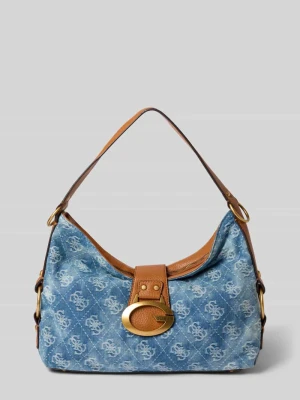 Torba na ramię z dodatkiem wiskozy model 'Camden' Guess Jeansowy niebieski