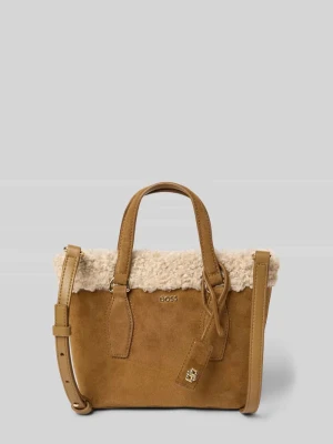 Torba na ramię z futerka model 'Sandy Mini Tote' Boss Camel