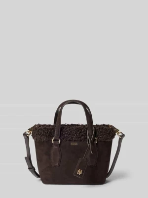 Torba na ramię z futerka model 'Sandy Mini Tote' Boss Ciemnobrązowy