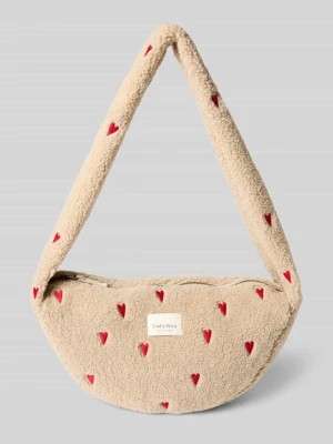 Torba na ramię z futerkiem model ‘Hearts’ STUDIO NOOS Złamany biały