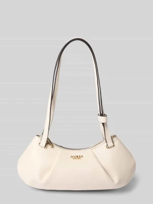 Torba na ramię z materiał skóropodobny model 'Amorette' Guess Złamany biały