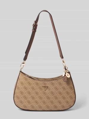Torba na ramię z materiał skóropodobny model 'Noelle' Guess Jasnobrązowy