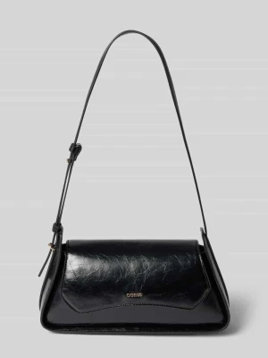 Torba na ramię z materiał skóropodobny model 'Xena' Guess Czarny