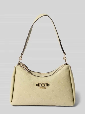 Torba na ramię z materiału skóropodobnego z detalem z logo model 'Anise' Guess Miętowy