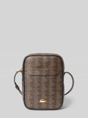 Torba na ramię z nadruk z logo model 'Blend Vertical Camera Bag' Lacoste Średniobrązowy