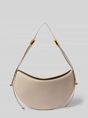 Torba na ramię z nadrukiem logo model 'Moonstone' Furla Beżowy