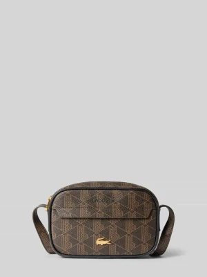 Torba na ramię z nadrukiem z logo Lacoste Średniobrązowy