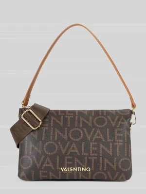 Torba na ramię z nadrukiem z logo model 'REGINA' VALENTINO BAGS Średniobrązowy
