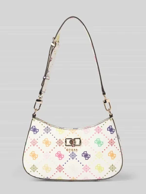 Torba na ramię z nadrukiem z logo na całej powierzchni model 'Emelie' Guess