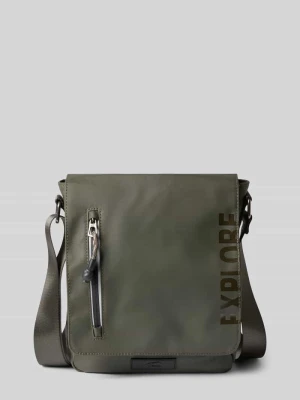 Torba na ramię z nadrukiem z napisem model 'EXPLORE' Camel Active Khaki