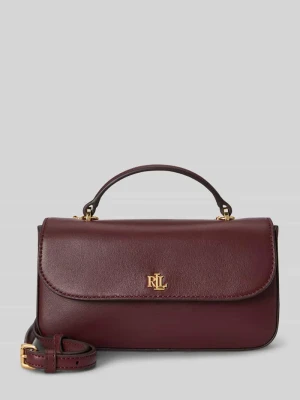 Torba na ramię z naturalnej skóry cielęcej model 'MRCY' Lauren Ralph Lauren Bordowy