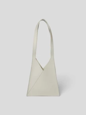 Torba na ramię z naturalnej skóry MM6 Maison Margiela Jasnoszary