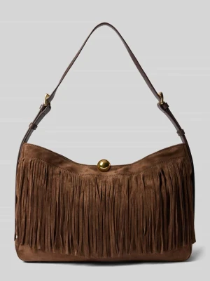 Torba na ramię z naturalnej skóry model 'SFERA' Furla Ciemnobrązowy