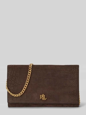 Torba na ramię z naturalnej skóry z cielęcej skóry model 'ADAIR' Lauren Ralph Lauren Ciemnobrązowy