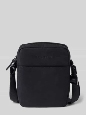 Torba na ramię z naturalnej skóry z detalem z logo model 'Luca' Bugatti czarny